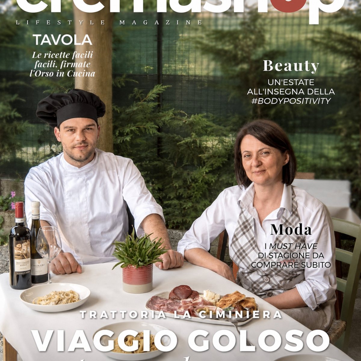 Dejan sulla copertina di una rivista di gastronomia a Crema, Lombardia